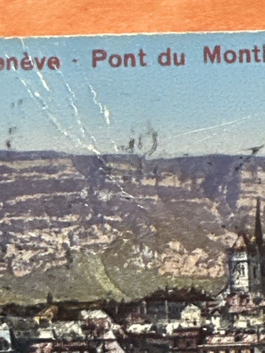 Ansichtskarten: Alte Ansichtskarte Genf - Pont du Mont-Blanc, 1919 – Defekt aus Zürich von Chaeffeler 1
