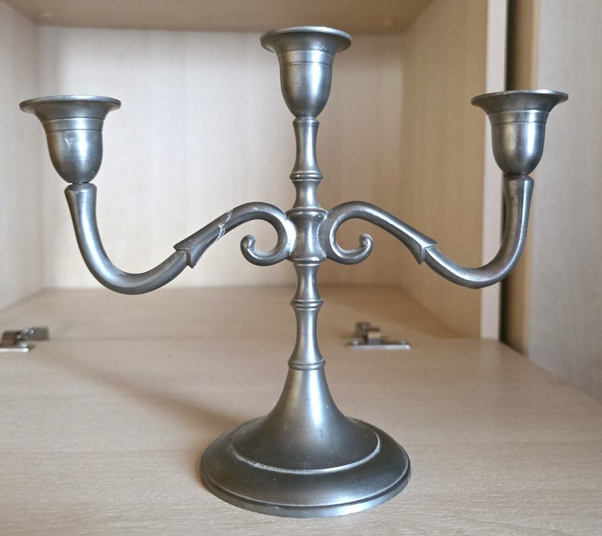 3-armiger Kerzenständer Aus Metall - Silberner Tischdeko Für Romantische Abende & Hochzeiten