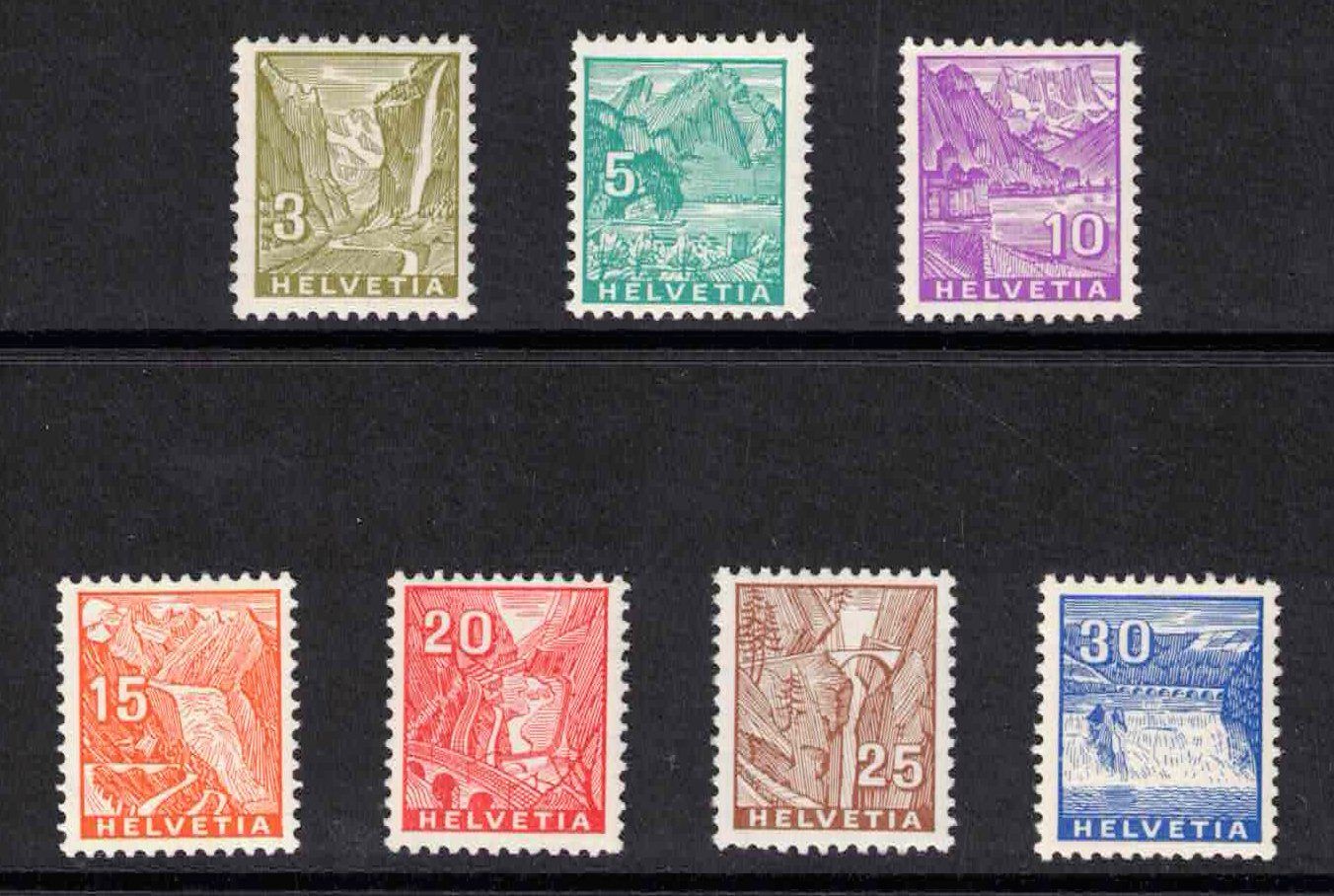 Tutti i francobolli: 1934 Landschaftsbilder Nr. 194 - 200 ** – Nuovo (secondo la descrizione) da Nuglar venduto da Stamp88