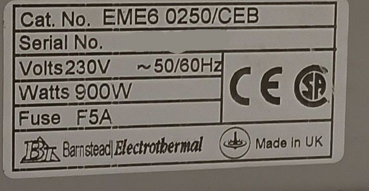 Accessori da laboratorio: Barnstead Electrothermal EME6 0250/CEB – Usato da Niederdorf venduto da LeptonAG_Labor 4