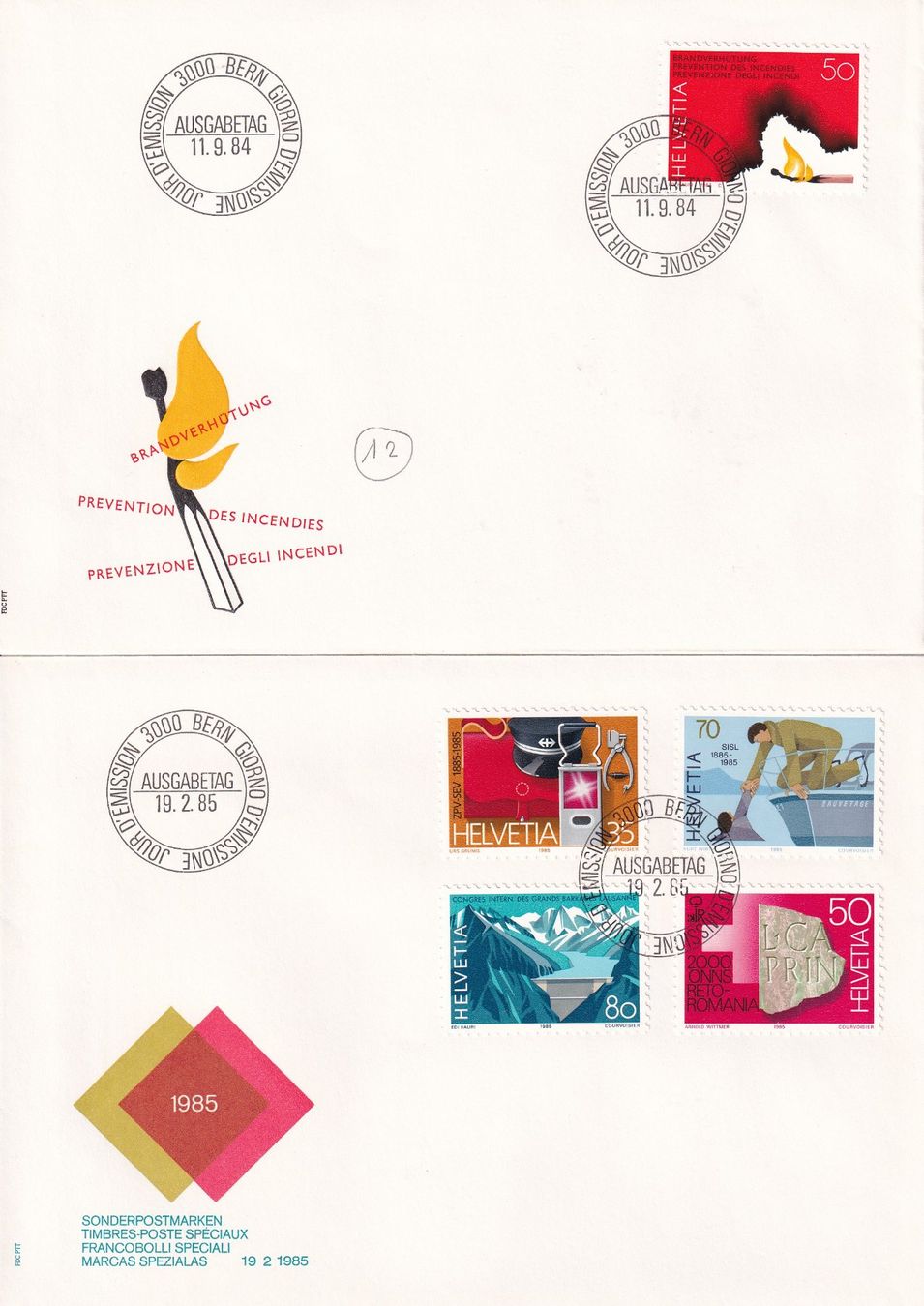 Alle Briefmarken: Lot 8 Briefe FDC 1983 - 1985 – Gebraucht aus Rossa von becky05 3