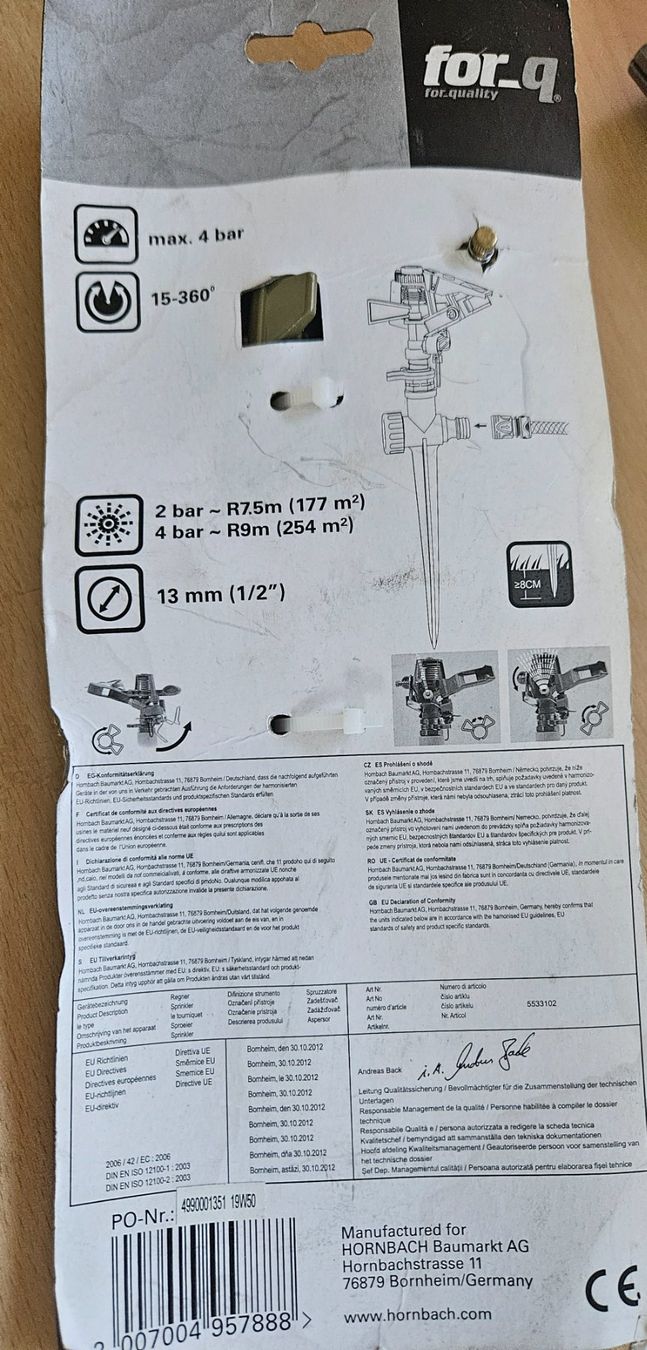 Tecnologia medica: Rasensprenger for-q Impulskreisregner – Usato da Römerswil LU venduto da Helfenstein6027 1