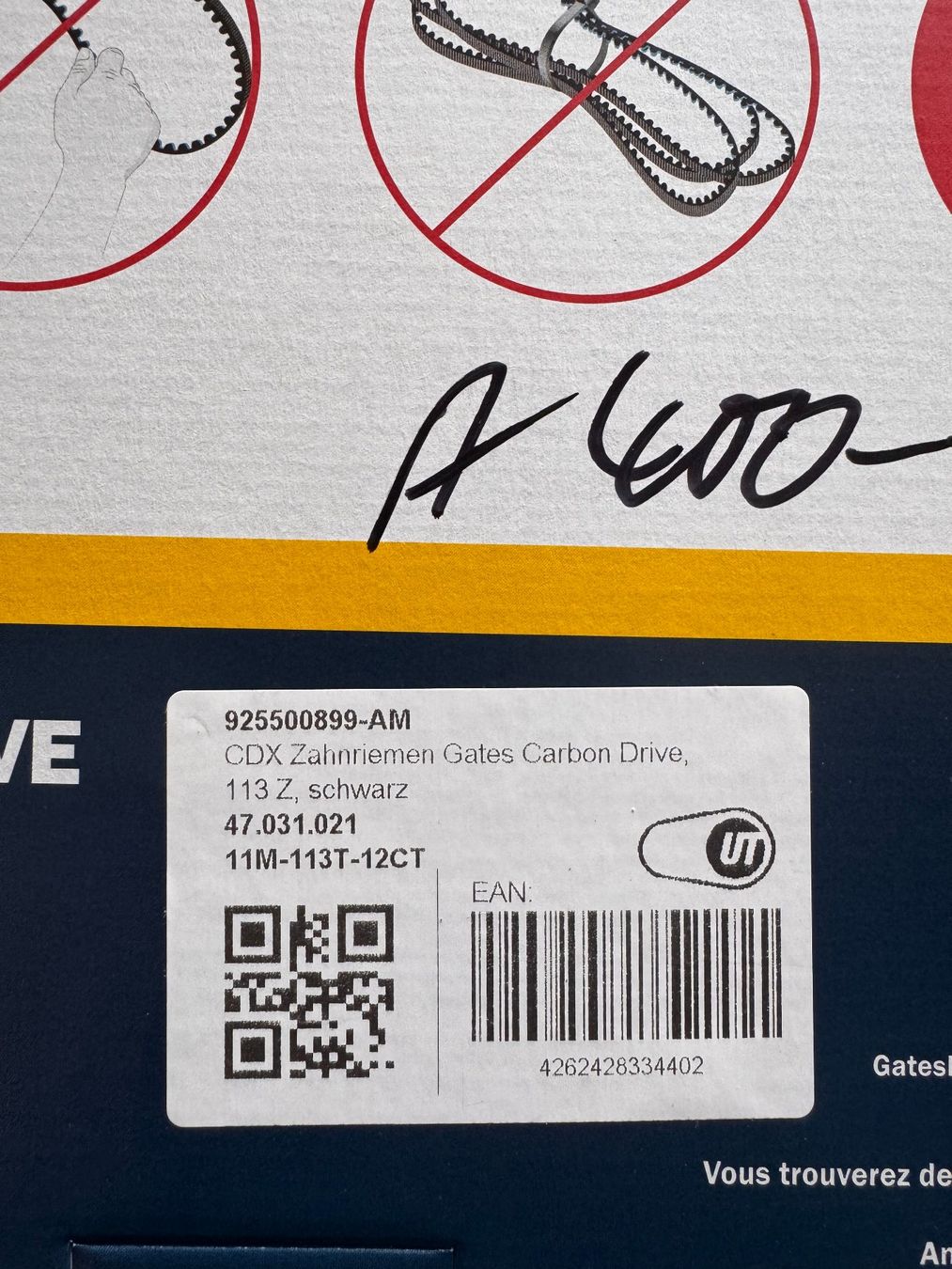 Gates Ersatzteile: Neuer Gates Carbon Drive CDX Zahnriemen 113 Zähne, schwarz – Neu und originalverpackt aus Pfäffikon ZH von Eweco61 1