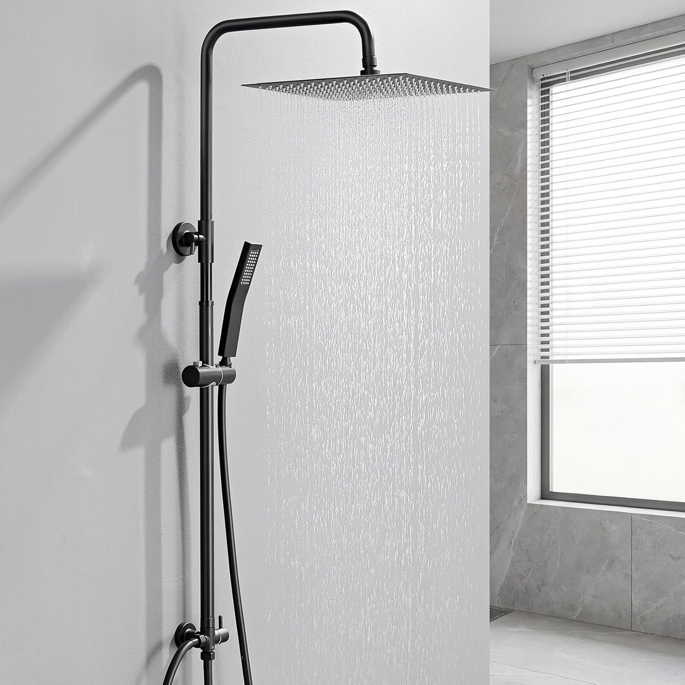 Soffioni doccia: Regendusche Duschsystem Schwarz 30cm Edelstahl Duschset – Nuovo e nell'imballaggio originale da Zürich venduto da jasminleut