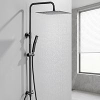 Regendusche Duschsystem Schwarz 30cm Edelstahl Duschset
