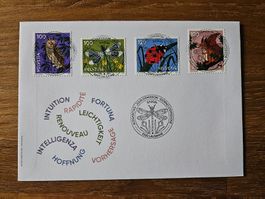 FDC Satz aus Viererblock Symbolik der Tiere 2024