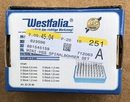 WESTFALIA MINI-HSS SPIRALBOHRER SET ORIGINALVERPACKT