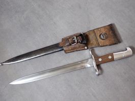 Baïonnette suisse modèle 1918 Schmidt-Rubin avec PF en cuir