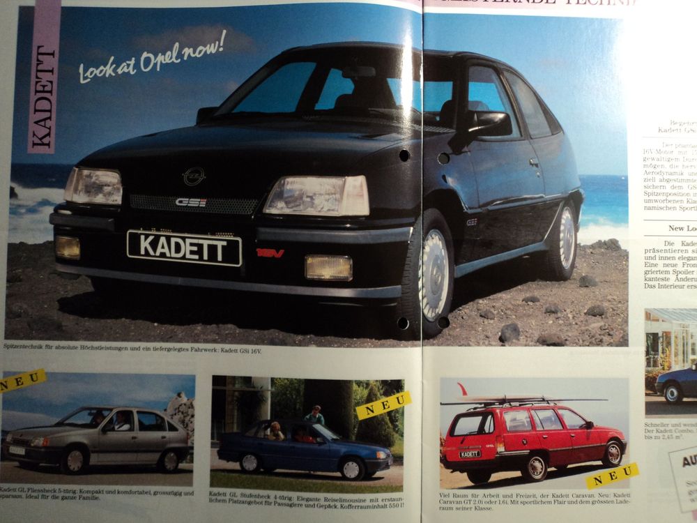 Prospekt Opel Revue 1989 Vectra 4x4 Kadett GSi Corsa GSi (Gebraucht) in ...