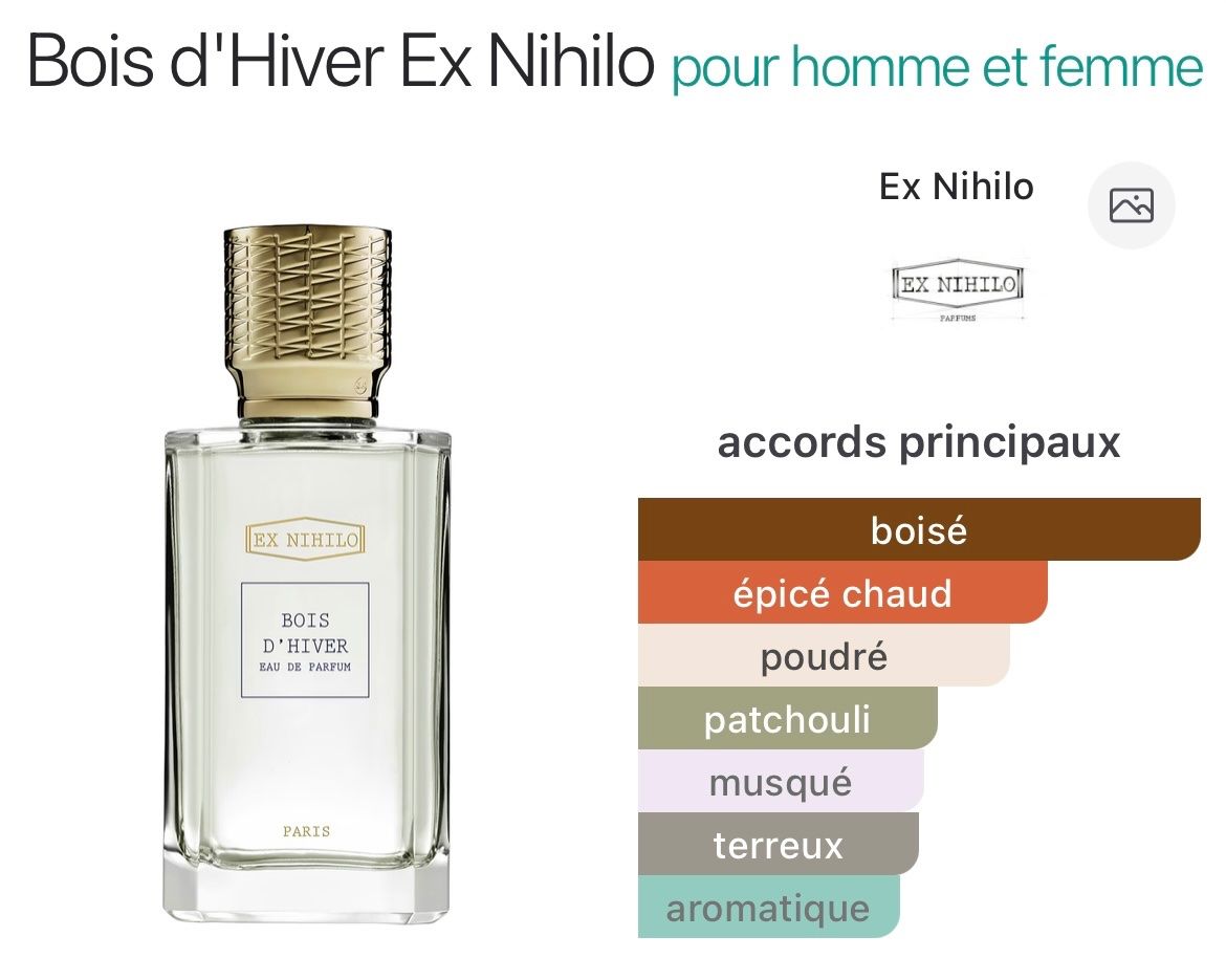 Ex Nihilo Profumi & Eau de Toilette: EDP Bois d'Hiver by Ex Nihilo (decant) – Usato da Genève venduto da StaceyH 2