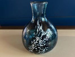 Dekorative blaue Glasvase - Schmidsfelden Glas Design
