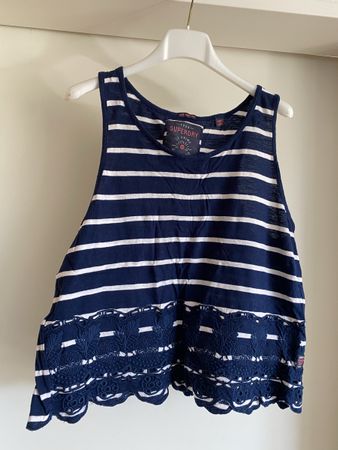 Superdry Top Gr. M, blau-weiss gestreift, neuwertig