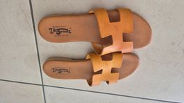Sandale T.39 cuir leder camel Made in Italy