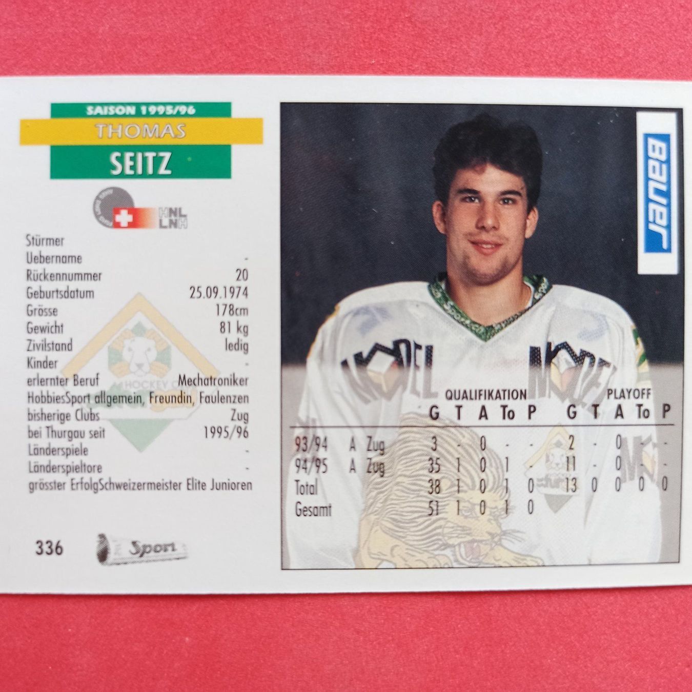 Sammelbilder & Trading cards: Thomas Seitz - HC THURGAU - 1995/96 – Gebraucht aus Dübendorf von kb86_MOVIE 1