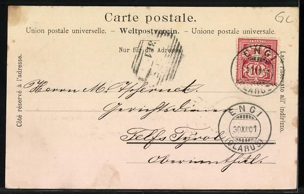 Cartoline postali: Engi, Ortsansicht, Matt-Kirche, Badkopf- – Usato da Berlin venduto da bartko-reher 1