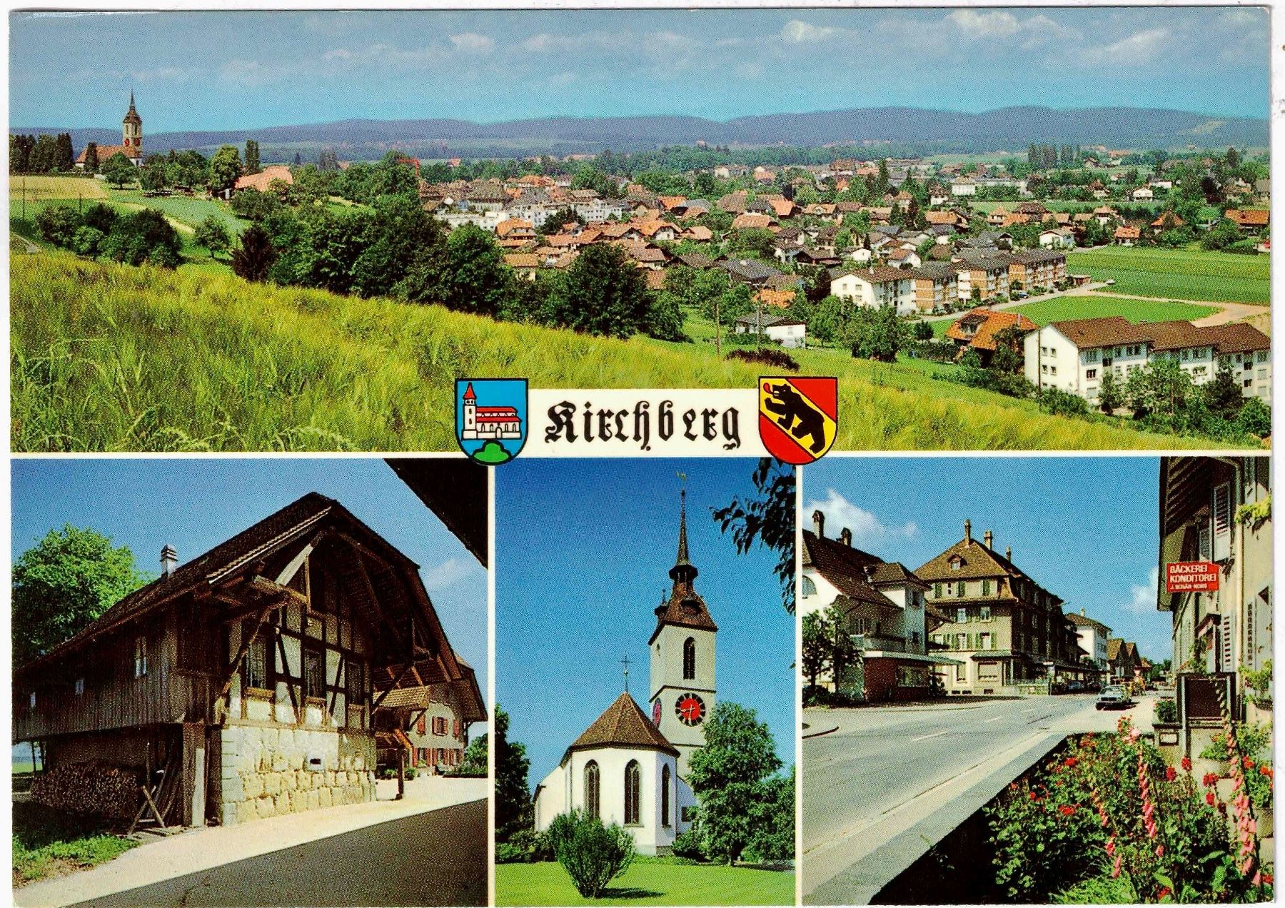 Cartoline postali: KIRCHBERG  Generalansicht ca. 1975 (BE) – Usato da Oberdorf BL venduto da Hopfehuepfer