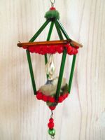 Gablonz Chenille antik Weihnachsschmuck Laterne Laterndli