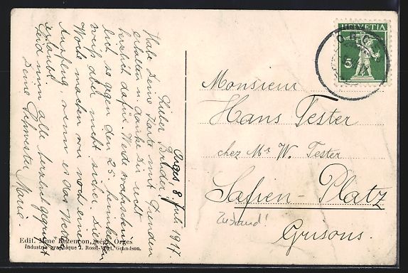 Cartes postales: AK Orges, Asile de Montavaux, 1917 – D'occasion à Berlin par bartko-reher 1
