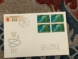 1 Erstagsbrief LI Einschreiben Viererblock 1967