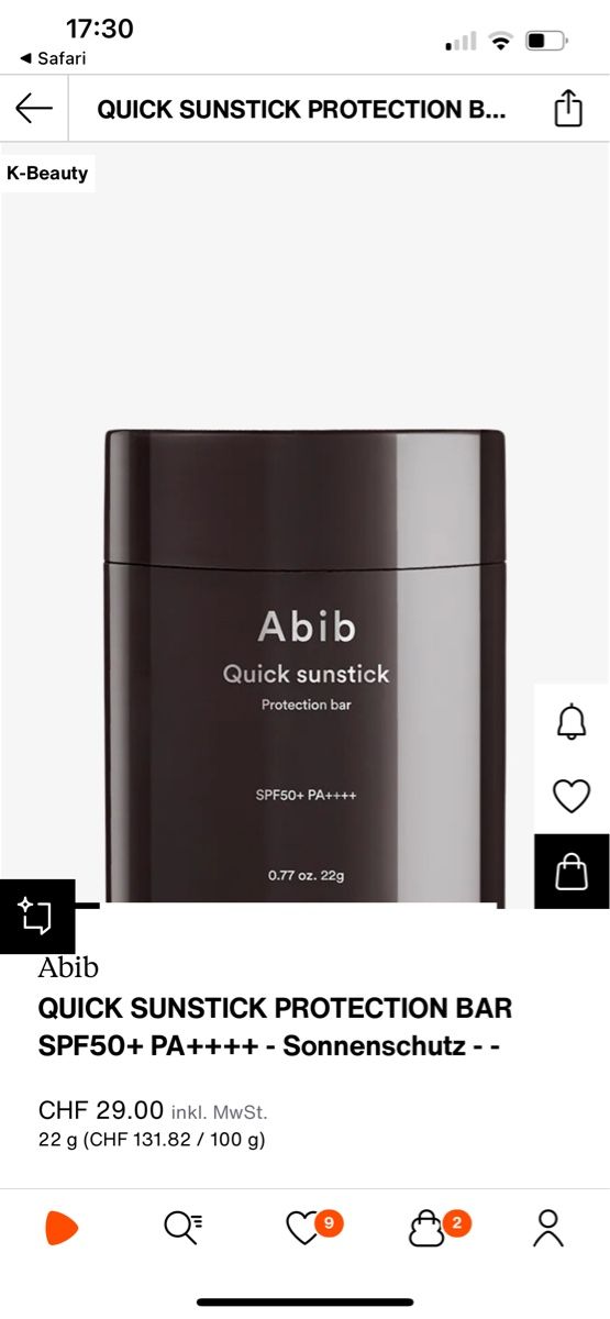 Protezione solare: Abib Quick Sunstick Protection Bar – Nuovo e nell'imballaggio originale da Kloten venduto da raf_6nbr 1
