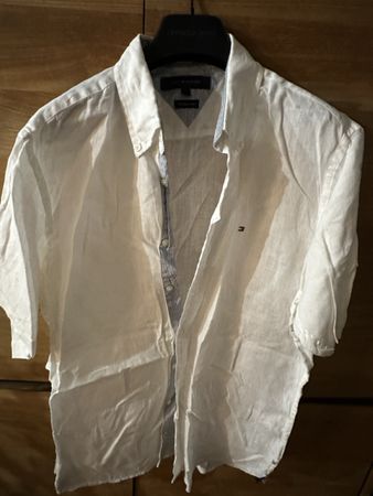 Tommy Hilfiger Leinenhemd, Weiss, Sommer, Grösse L