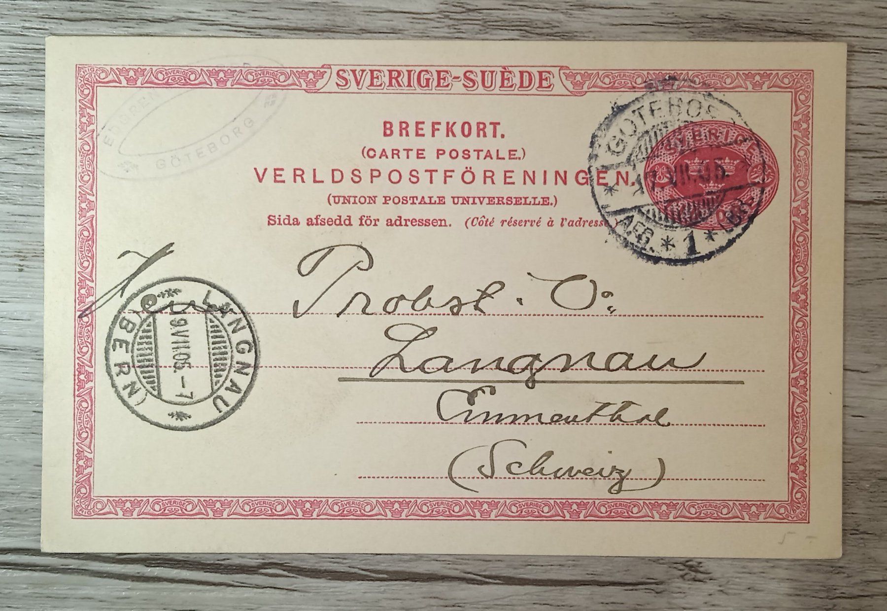 Tutti i francobolli: TR48 Carte Postale + Timbre Suede 1905 – Usato da Cousset venduto da Patrick_Collections