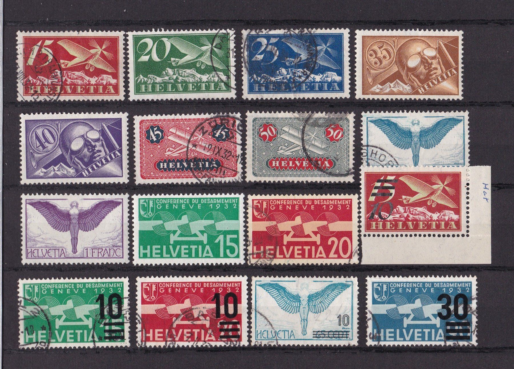 Tutti i francobolli: CH Briefmarken Lot "Flugpost" ab 1923 – Usato da Münchwilen AG venduto da Nesar