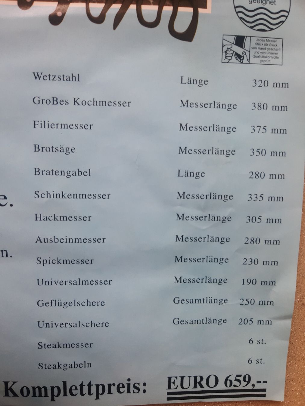 Messer: hochwertiges Messer -Set. – Neu und originalverpackt aus Schattdorf von epp_db95 5