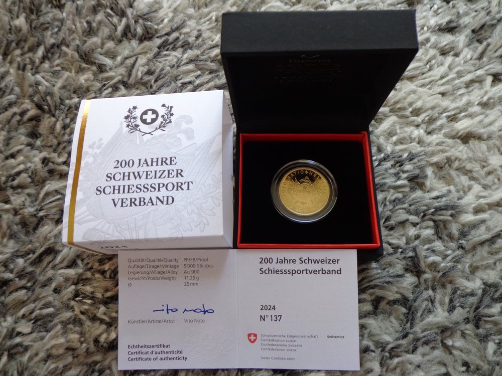 Swissmint 50 Fr. Or 2024 no137 SIGNIERT - 200 ans de la FST | Kaufen ...