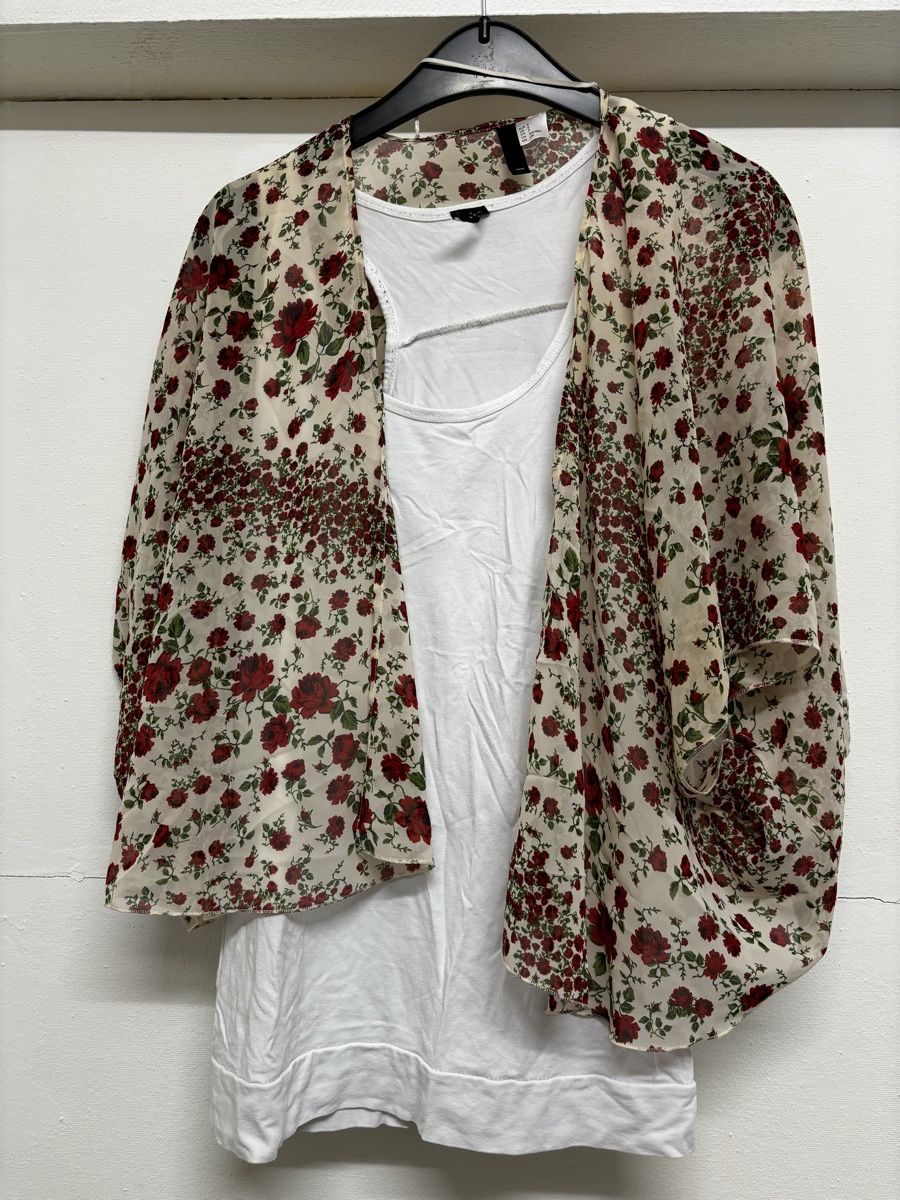 Bolero: Rosenmuster ChiffonCardigan Grösse S Top – Usato da Baden venduto da peace_bluemli 1