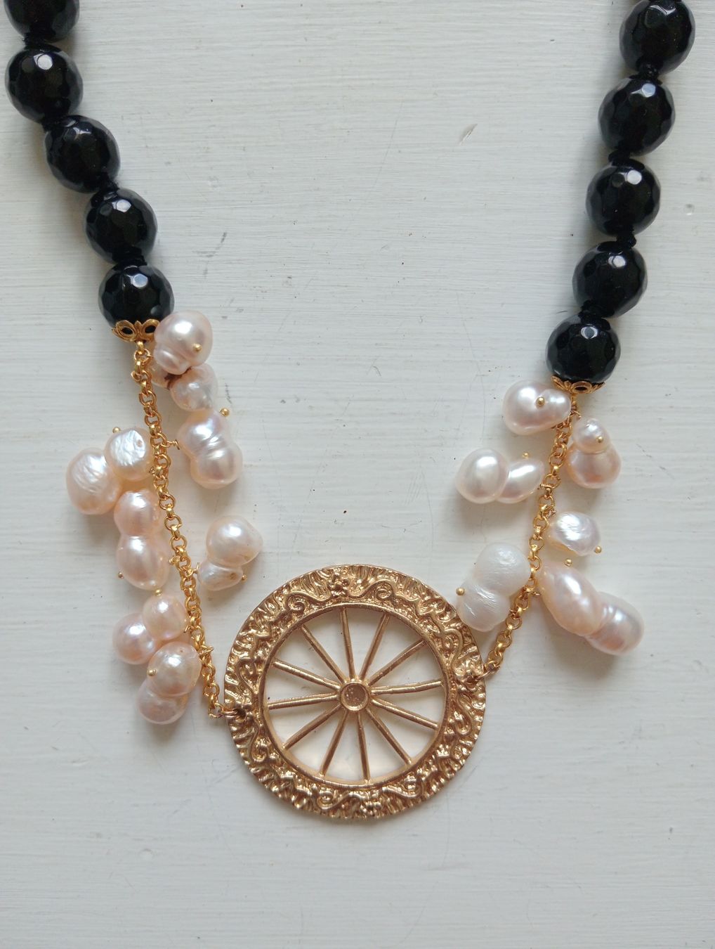 Ketten: Statement Schwarz Kette Boho-Stil Handgeknüpft Glasperlen – Gebraucht aus Allschwil von Evgeniia78 3