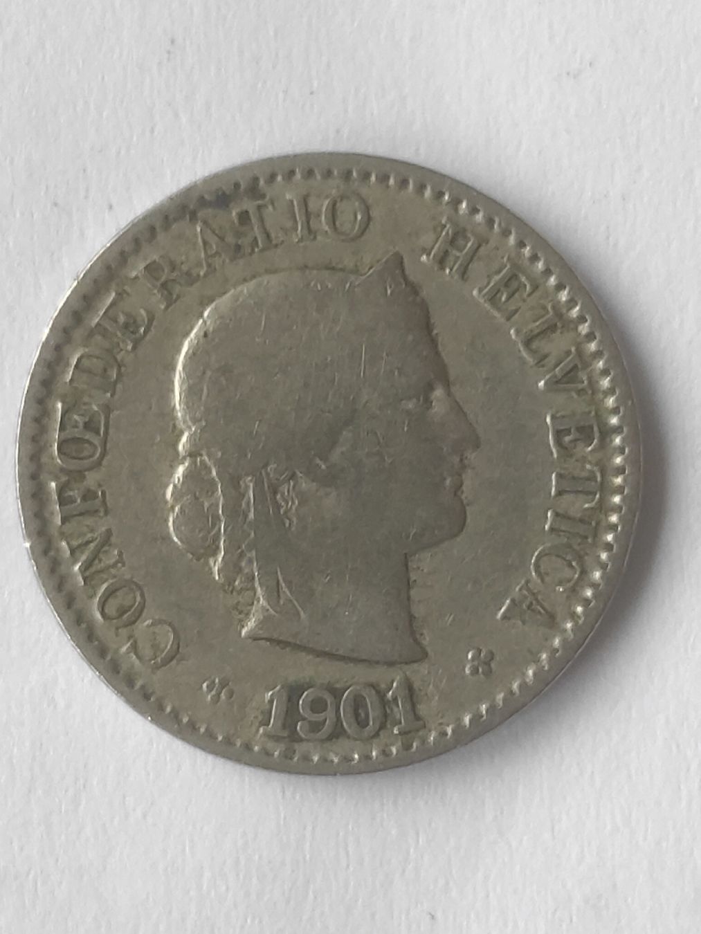 Tutti le monete: 5 Rappen Helvetica 1901 – Usato da Zürich venduto da Hamaster