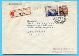 Brief von Corcelles nach Lausanne 1943 - Abs: M. Eigenheer