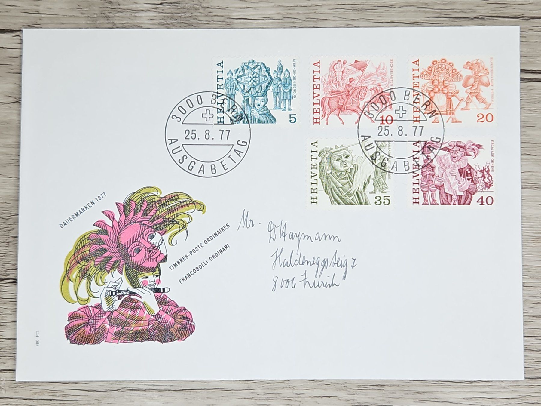 Tutti i francobolli: CL02 Enveloppe + Timbre Suisse 1977 – Usato da Cousset venduto da Patrick_Collections