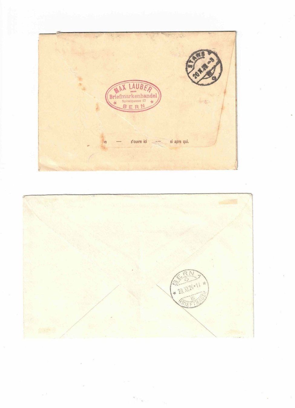Alle Briefmarken: Zwei interessante R - Briefe !! – Gebraucht aus Bibern SH von Heinibuehrer 1