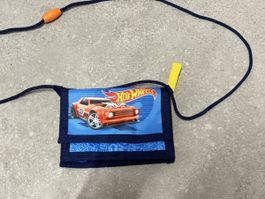 Portefeuille enfant Hot Wheels avec cordon bleu neuf