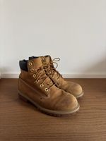 Timberland Boots braun Leder getragener Zustand