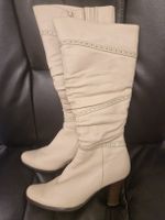 Damen Stiefel aus Leder gefüttert beige gebrauchter Zustand