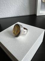 XXL Ring Silber mit Citrin  