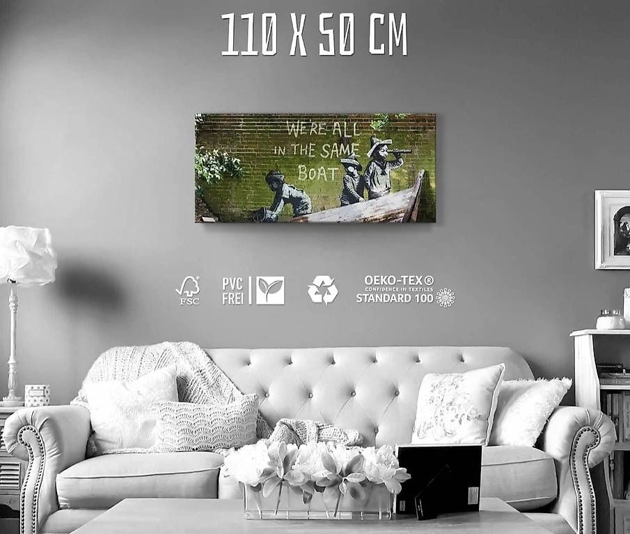 Foto & Immagini: Banksy leinwandbild 70x150 – Usato da Riehen venduto da harald13 1