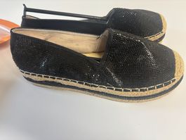 Damen Pailletten Espadrilles Glitzer  Gr. US 8/ 39 NEU-(N)