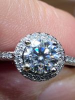 Bague argent avec diamant de moissanite 0,5 ct certifié GRA