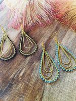 Messing Ohrhänger mit Beads - boho- gipsy- ethnic style