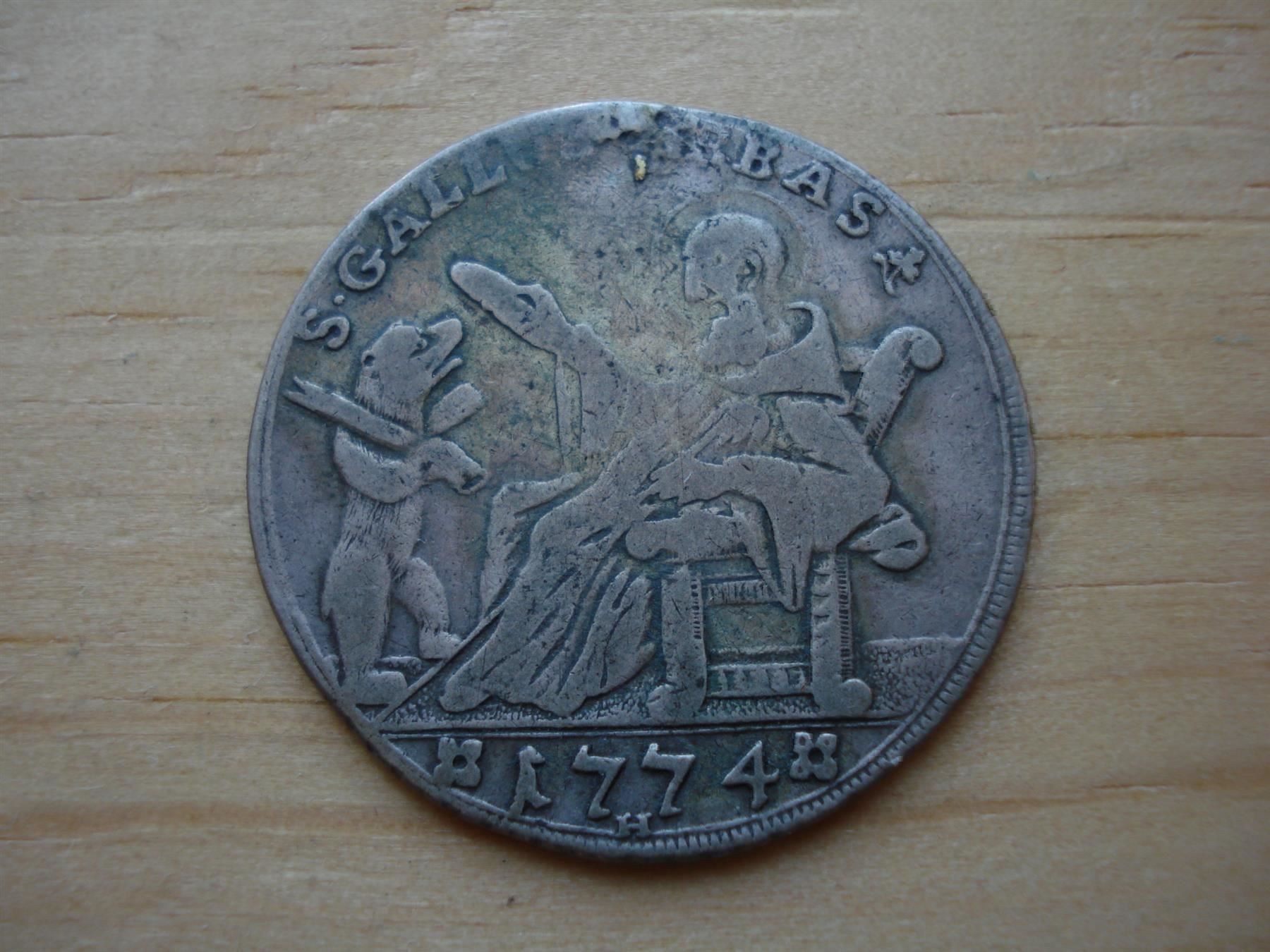 Tutti le monete: (A3)  Abtei St-Gallen 20 Kr 1774 – Usato da Erlach venduto da Net-Coins