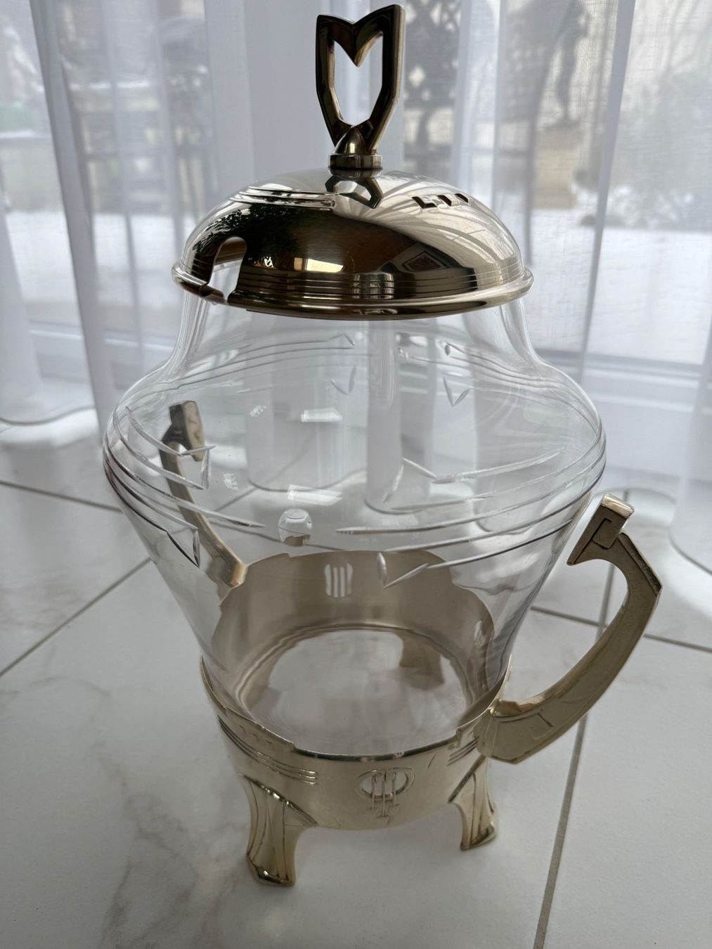 Bicchieri: Art Deco Silber Glas Bowle um 1910 – Usato da Wöschnau venduto da Vinsale
