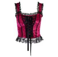 Gothic Samt Corsagentop geschnürt Gr S *neu*