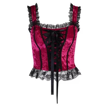 Gothic Samt Corsagentop geschnürt Gr S *neu*