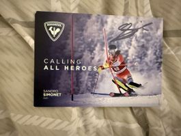 Sandro Simenot Autograph Karte Rossignol Skiing Motiv