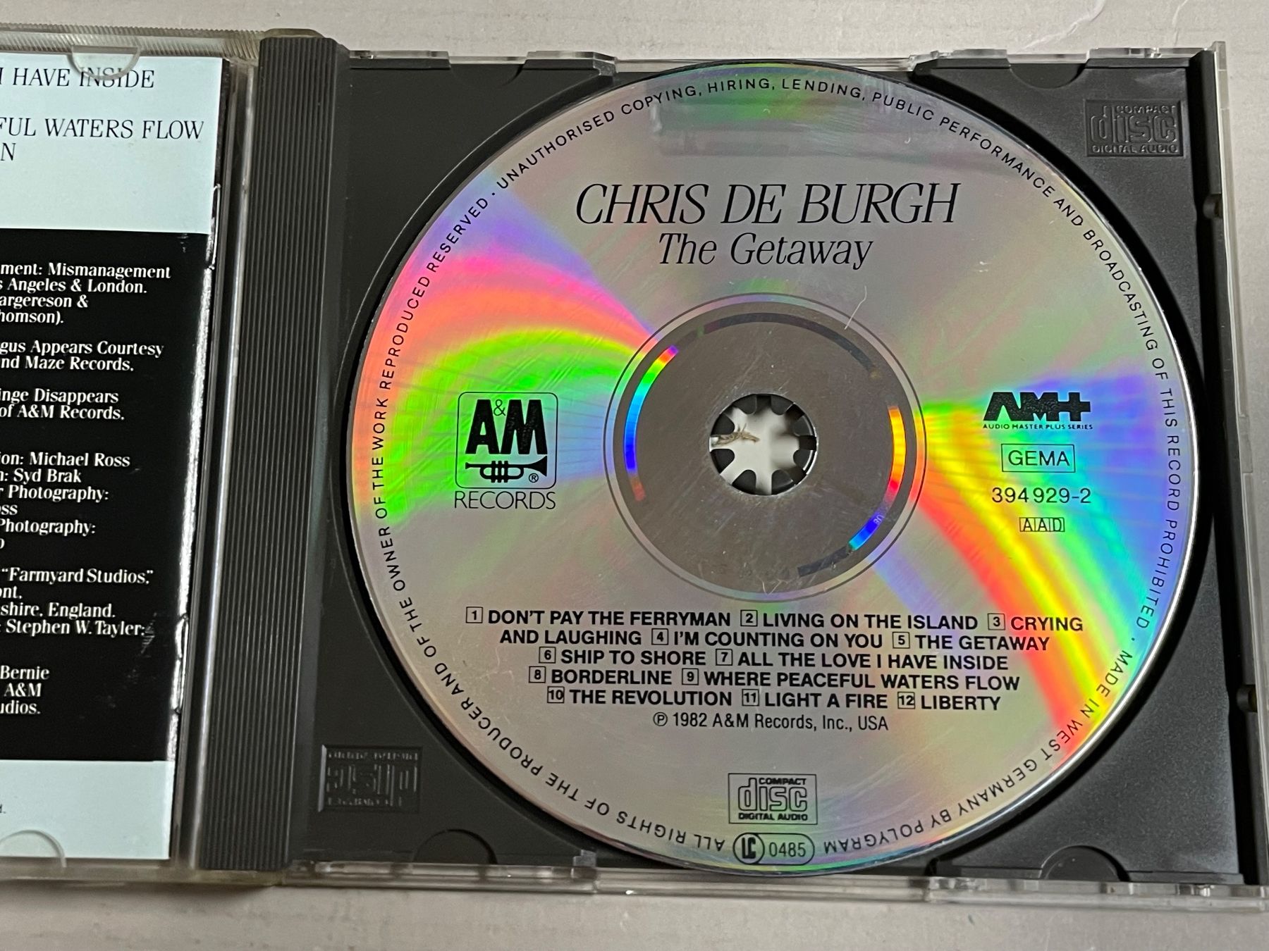 CDs: Chris De Burgh-The Getaway – Gebraucht aus Muri b. Bern von AdidasCollector 1