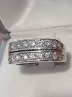 Doppelreihiger Halb-Alliance Ring in 750er/18 Karat Gold